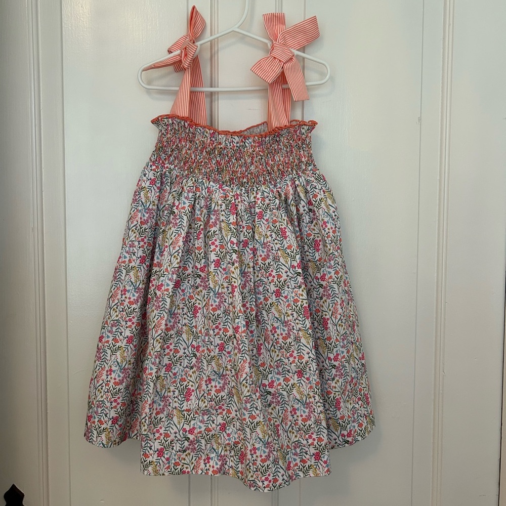 Sophie and Lucas Floral Kids Casual Dress with Pink Accents